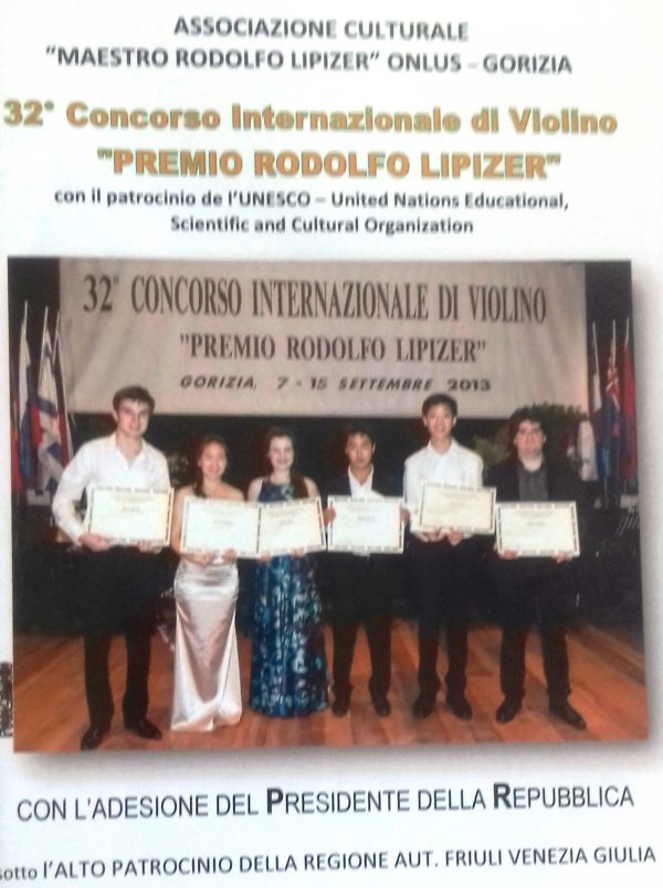 32° CONCORSO INTERNAZIONALE DI VIOLINO "PREMIO RODOLFO LIPIZER"  -  CERIMONIA DELLE PREMIAZIONI E CONCERTO DEI LAUREATI (2013)