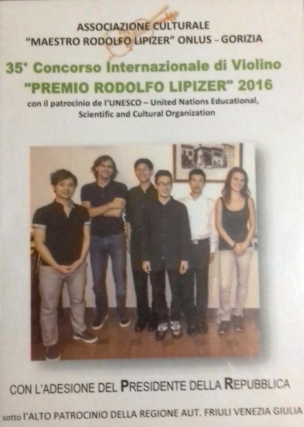 35° CONCORSO INTERNAZIONALE DI VIOLINO "PREMIO RODOLFO LIPIZER"  -  CERIMONIA DELLE PREMIAZIONI E CONCERTO DEI LAUREATI (2016)