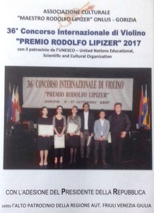 36° CONCORSO INTERNAZIONALE DI VIOLINO "PREMIO RODOLFO LIPIZER"  -  CERIMONIA DELLE PREMIAZIONI E CONCERTO DEI LAUREATI (2017)