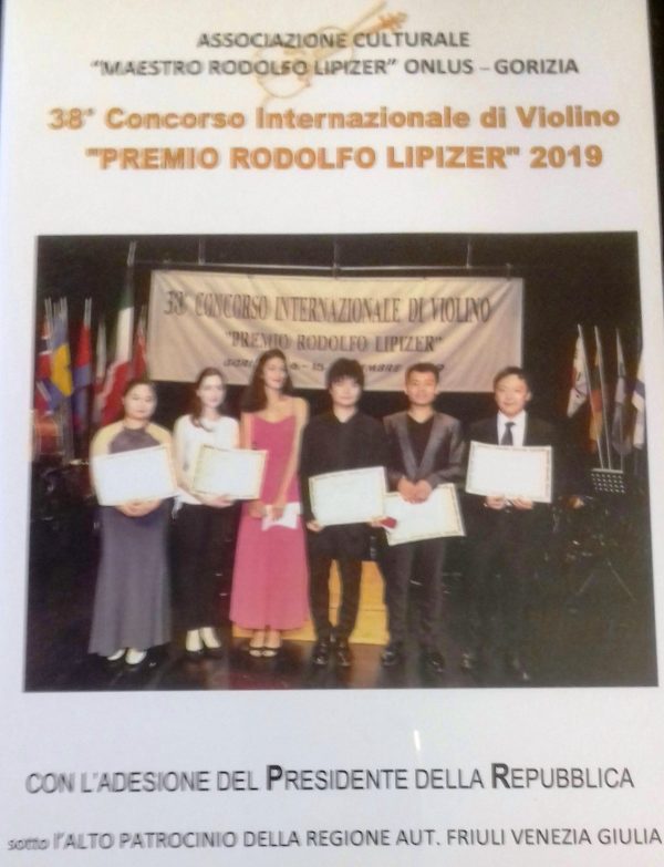 38° CONCORSO INTERNAZIONALE DI VIOLINO "PREMIO RODOLFO LIPIZER"  -  CERIMONIA DELLE PREMIAZIONI E CONCERTO DEI LAUREATI (2019)