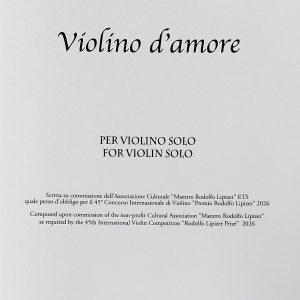 De SANCTIS De BENEDICTIS Fabio - Violino d'amore per violino solo