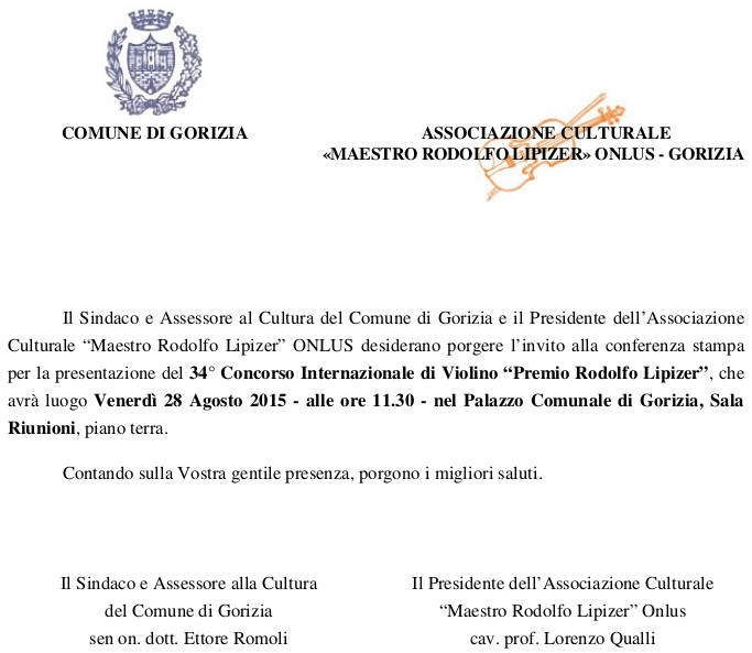 Invito conferenza stampa Invito conferenza stampa