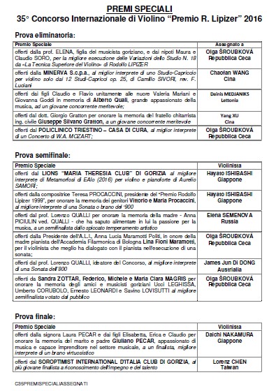 premi speciali premi speciali