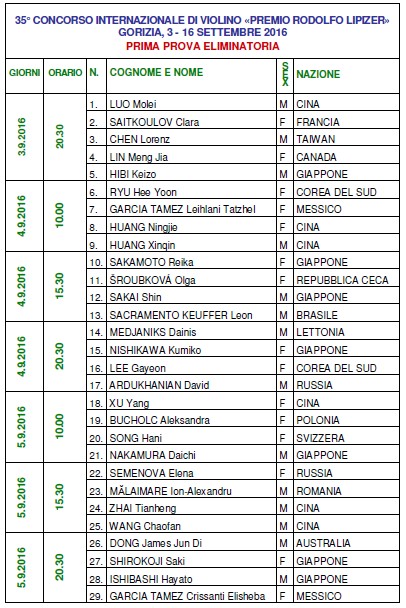 Calendario - Schedule