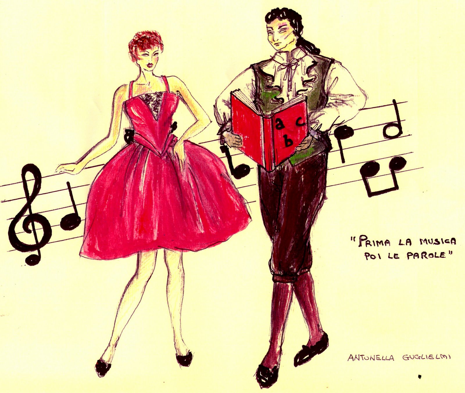 Bozzetto per "Prima la Musica, poi le Parole" Bozzetto per "Prima la Musica, poi le Parole"